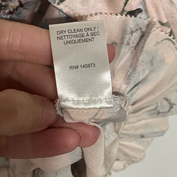 LoveShackFancy Mia Ruffled Lace Crop Top Pink Purple Cream Cinch 100% Silk XS - Picture 8 of 11